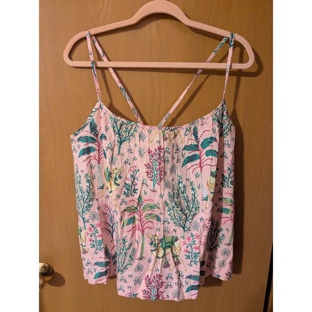 Print Fresh 2x Cami Cropped Tank Camels Courtyard Pink